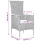 Preview: 9-teiliges Garten-Ess-Set mit Kissen Grau Poly-Rattan