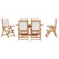 Preview: 7-teiliges Gartentischset aus cremeweißem Akazienholz