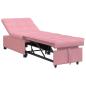 Preview: Sofa Bett 3-in-1 Ausziehbares Design Rosa Velours