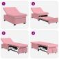 Preview: Sofa Bett 3-in-1 Ausziehbares Design Rosa Velours