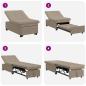 Preview: Schlafsofa 3-in-1 Ausziehbares Design Taupe Stoff