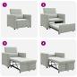 Preview: 3-in-1 Einzel Schlafsofa wandelbar Hellgrau Samt