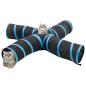 Preview: Katzentunnel 4-Wege Schwarz und Blau 25 cm Polyester