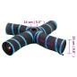 Preview: Katzentunnel 4-Wege Schwarz und Blau 25 cm Polyester