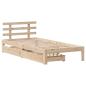 Preview: Massivholzbett mit Schubladen 75x190 cm Kiefer