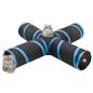 Preview: Katzentunnel 4-Wege Schwarz und Blau 132 cm Polyester