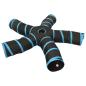 Preview: ARDEBO.de - Katzentunnel 5-Wege Schwarz und Blau 25 cm Polyester