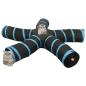 Preview: Katzentunnel 5-Wege Schwarz und Blau 25 cm Polyester