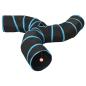Preview: ARDEBO.de - Katzentunnel 3-Wege Schwarz und Blau 25 cm Polyester