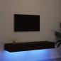 Preview: ARDEBO.de - TV-Schränke mit LED-Leuchten 2 Stk. Schwarze Eiche 60x35x15,5 cm