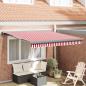 Preview: ARDEBO.de - Automatische einziehbare Markise in rot-weiß gestreift 300x250 cm