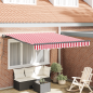 Preview: Ausziehbare Markise Rot und Weiß 350 x 250 cm