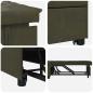 Preview: Sofa Bed 3-in-1 Ausziehbares Design Armeegrünes Faux Wildleder