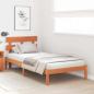 Preview: Bettgestell mit Kopfteil Wachsbraun 80x200 cm Massivholz Kiefer