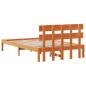 Preview: Bettgestell mit Kopfteil Wachsbraun 140x190 cm Massivholz Kiefer