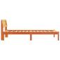 Preview: Bettgestell mit Kopfteil & LED Wachsbrown 100x200 cm Massivholz Kiefer