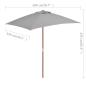 Preview: Sonnenschirm mit Holz-Mast 150x200 cm Anthrazit