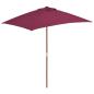 Preview: Sonnenschirm mit Holz-Mast 150x200 cm Bordeauxrot
