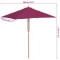 Preview: Sonnenschirm mit Holz-Mast 150x200 cm Bordeauxrot