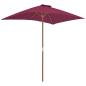Preview: Sonnenschirm mit Holz-Mast 150x200 cm Bordeauxrot