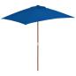Preview: Sonnenschirm mit Holzmast Blau 150x200 cm