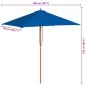 Preview: Sonnenschirm mit Holzmast Blau 150x200 cm