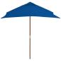 Preview: Sonnenschirm mit Holzmast Blau 150x200 cm