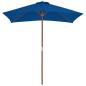 Preview: Sonnenschirm mit Holzmast Blau 150x200 cm