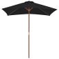 Preview: Sonnenschirm mit Holzmast Schwarz 150x200 cm