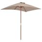 Preview: Sonnenschirm mit Holz-Mast 150x200 cm Taupe