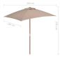 Preview: Sonnenschirm mit Holz-Mast 150x200 cm Taupe