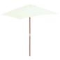 Preview: Sonnenschirm mit Holz-Mast 150x200 cm Sandweiß