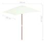 Preview: Sonnenschirm mit Holz-Mast 150x200 cm Sandweiß