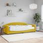 Preview: ARDEBO.de - Tagesbett mit Matratze Gelb 80x200 cm Samt
