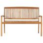 Preview: Stapelbare Gartenbank mit Auflage 128,5 cm Massivholz Teak