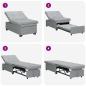 Preview: 3-in-1 Sofa-Bett ? Ausziehbares Design aus hellem grau Stoff