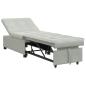 Preview: Sofa-Bett 3-in-1 Ausziehbares Design Hellgrau Samt