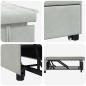 Preview: Sofa-Bett 3-in-1 Ausziehbares Design Hellgrau Samt
