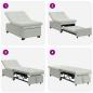 Preview: Sofa-Bett 3-in-1 Ausziehbares Design Hellgrau Samt