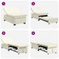 Preview: Schlafsofa 3-in-1 Ausziehbar Creme Samt