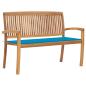 Preview: ARDEBO.de - Stapelbare Gartenbank mit Auflage 128,5 cm Massivholz Teak