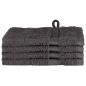 Preview: Waschhandschuhe 4 pcs Anthrazit 15 x 21 cm Baumwolle