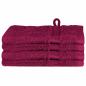 Preview: Waschhandschuhe 4 pcs Bordeaux 15 x 21 cm Baumwolle