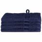 Preview: Waschhandschuhe 4 pcs Marineblau 15 x 21 cm Baumwolle