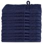Preview: Waschhandschuhe 10 pcs Marineblau 15 x 21 cm Baumwolle