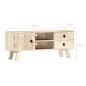 Preview: TV-Schrank 110 x 30 x 44 cm Massivholz Mango