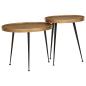 Preview: ARDEBO.de - Couchtisch 2 Stk. Golden Holzwerkstoff