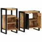 Preview: Badezimmermöbel Set 2 pcs Braun Massives, grobes Mangoholz