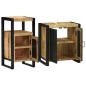 Preview: Badezimmermöbel Set 2 pcs Braun Massives, grobes Mangoholz