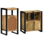 Preview: Badezimmermöbel Set 2 pcs Braun Massives, grobes Mangoholz
